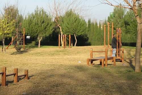 circuito vita gimnasio al aire libre en madera de pino