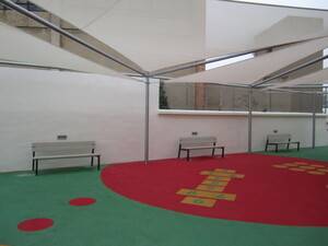estructura vela sombra area infantil