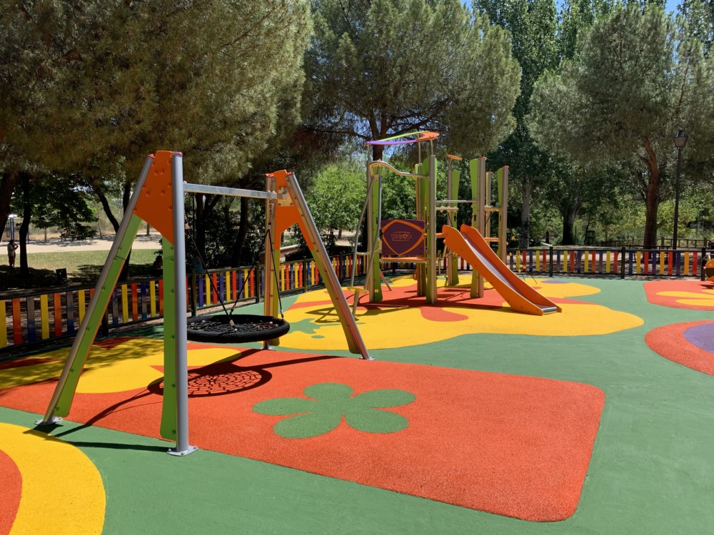 columpio cesta cuerdas certificado suego amortiguador