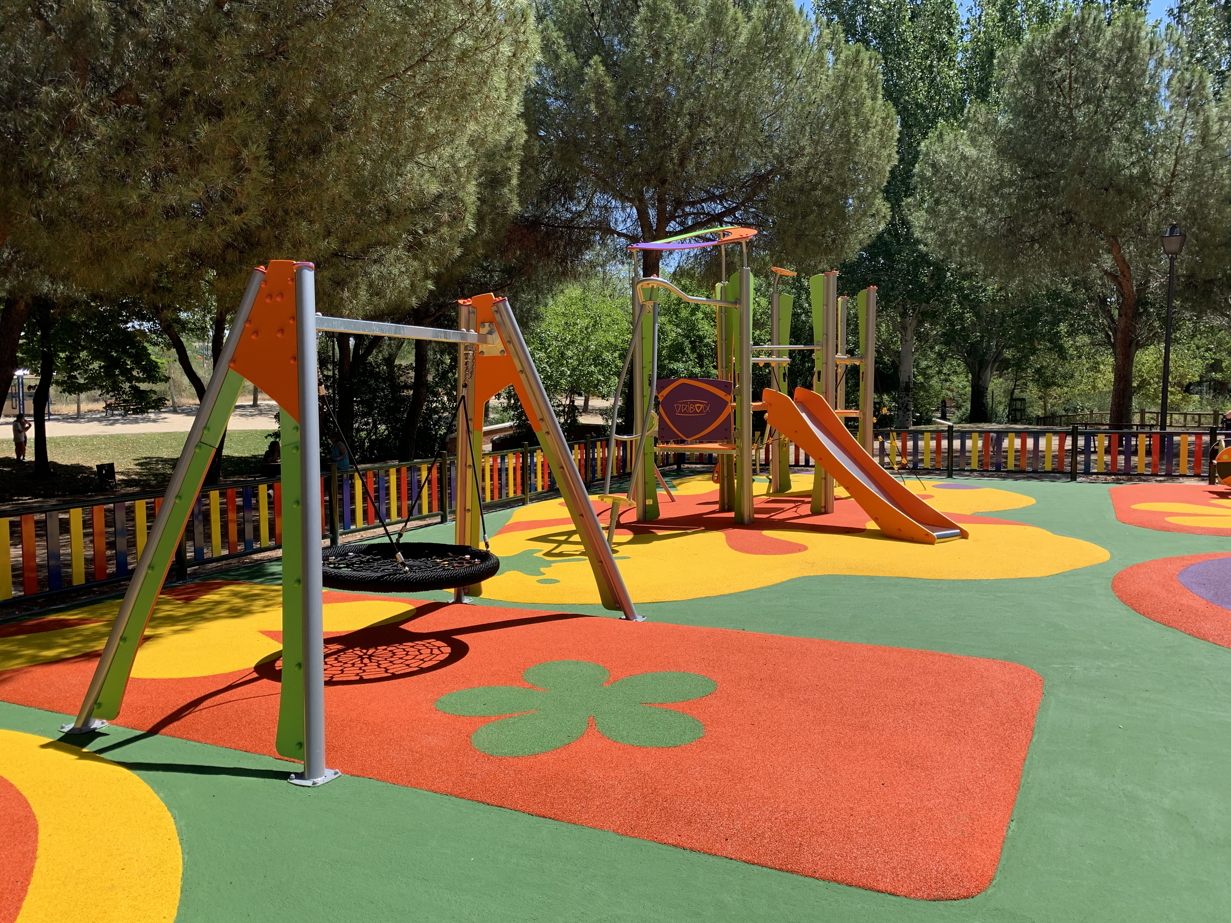 columpio infantil cesta cuerdas