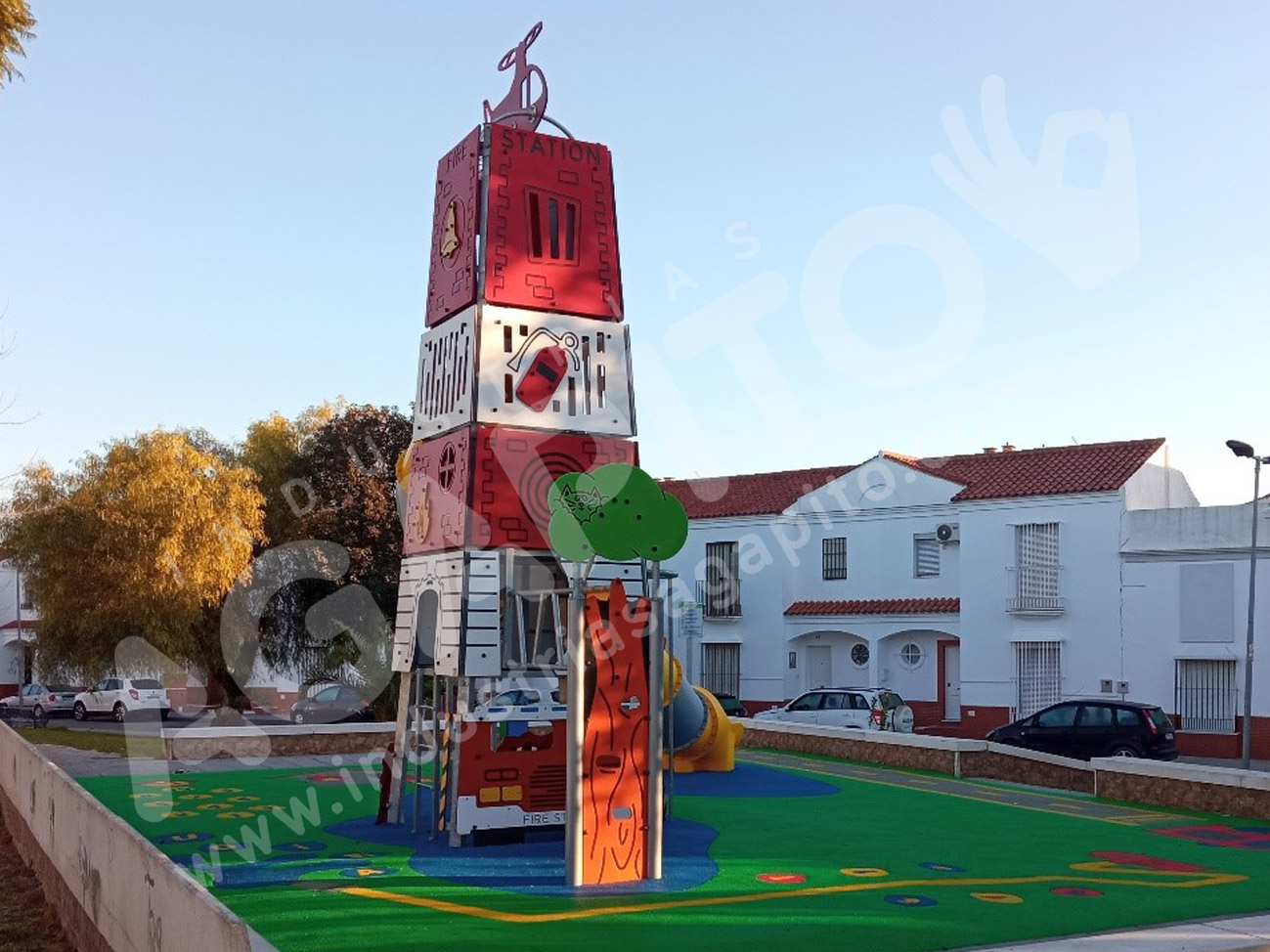 multijuego gigante tobogan tunel bomberos