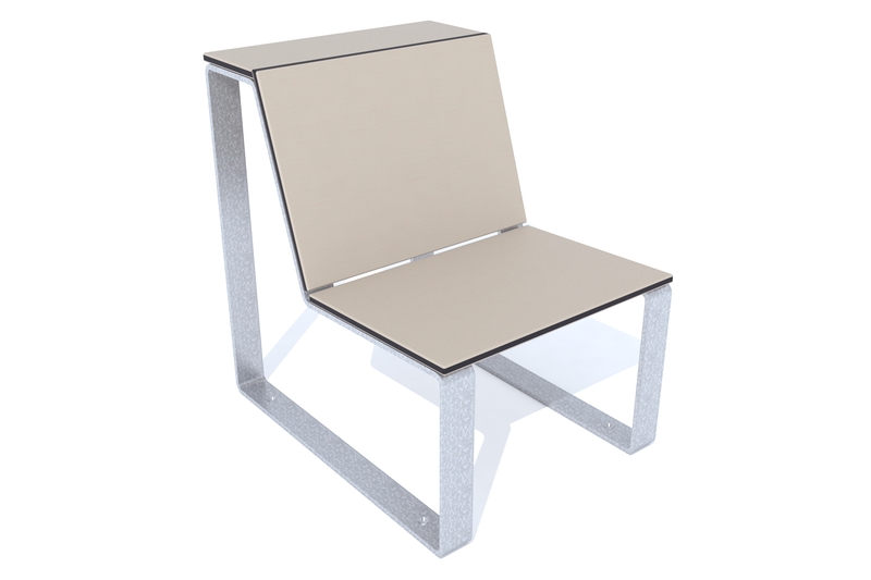 banco individual polietileno acero galvanizado 3d