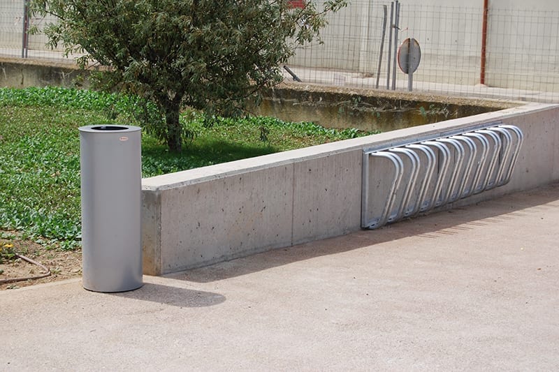 papelera circular antivandalica acero galvanizado