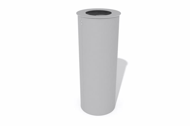 papelera circular antivandalica acero galvanizado 3d