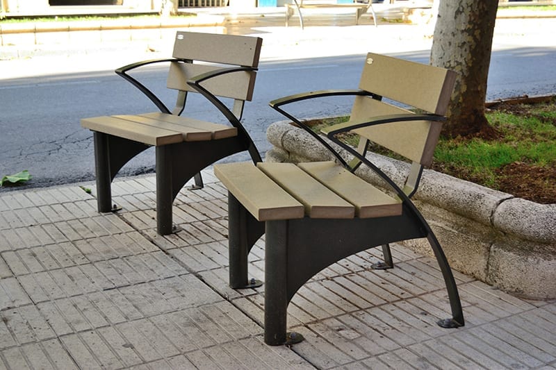 silla urbana plastico reciclado antivandalica alta calidad
