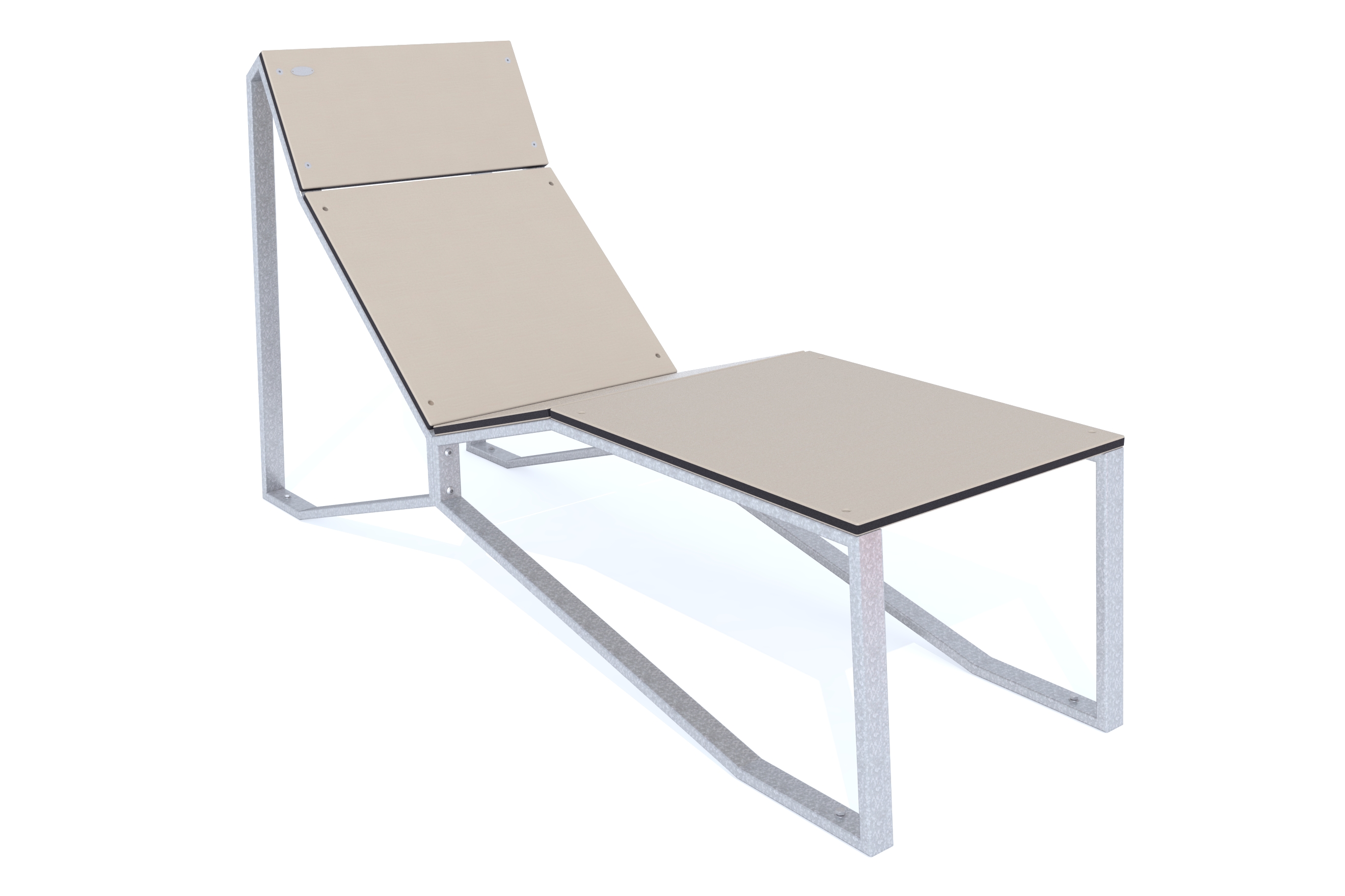 banco urbano tumbona plastico reciclado 3d