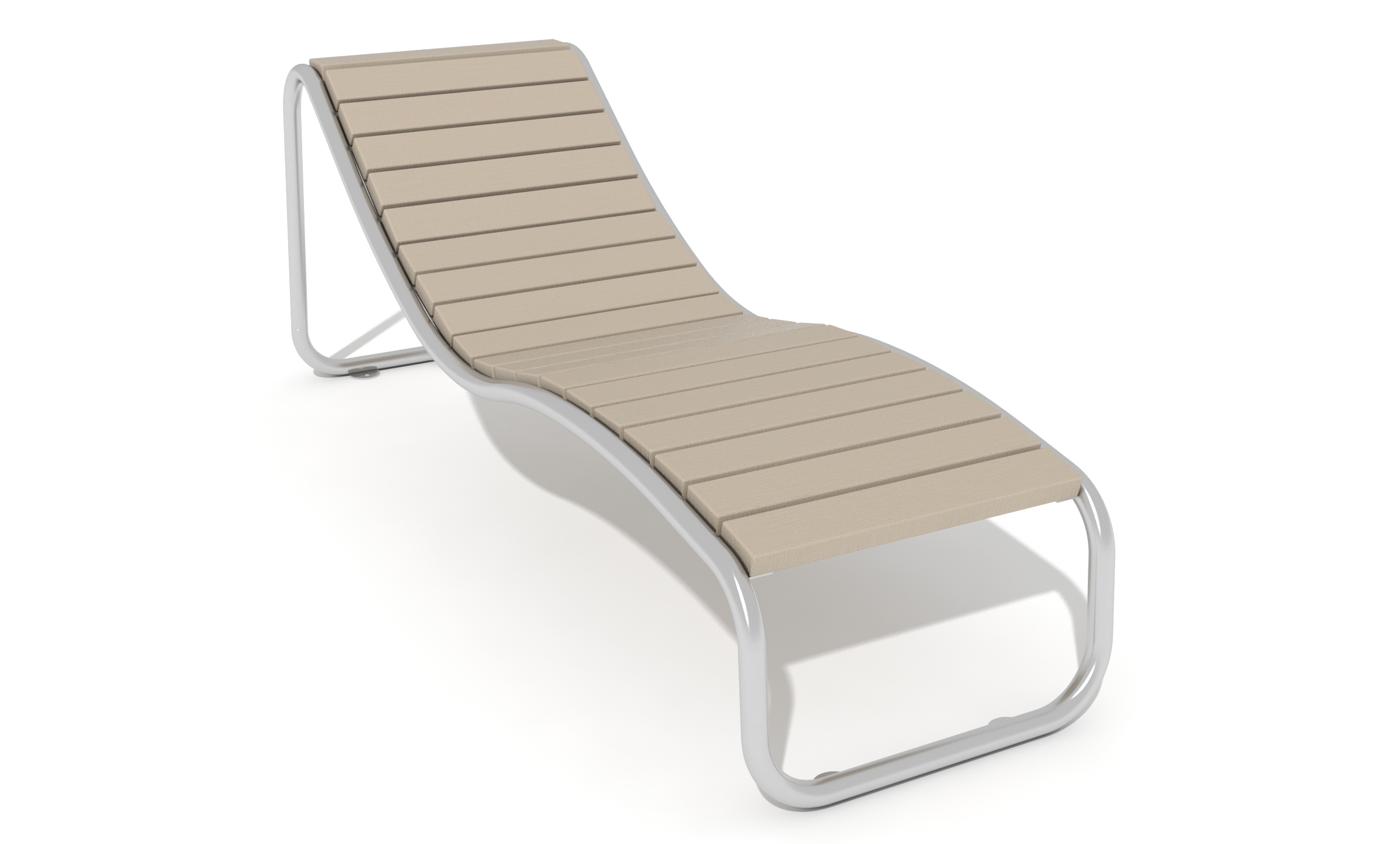 banco urbano tumbona plastico reciclado inox 3d