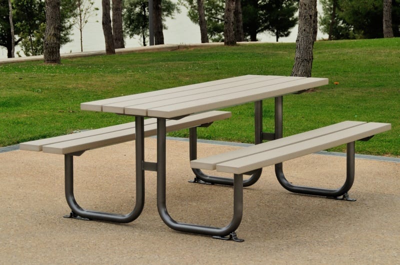 mesa urbana plastico reciclado para parques exterior