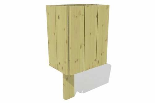 papelera madera pino rustica 3d
