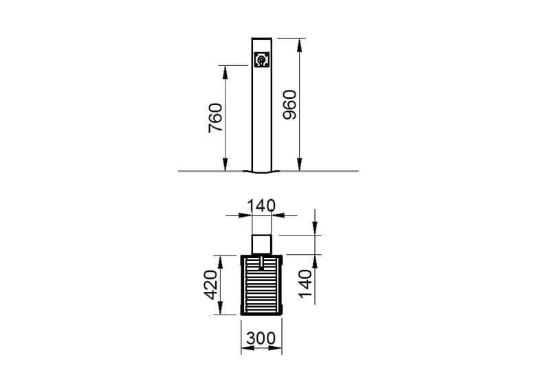 plano fuente urbana para exterior 2d