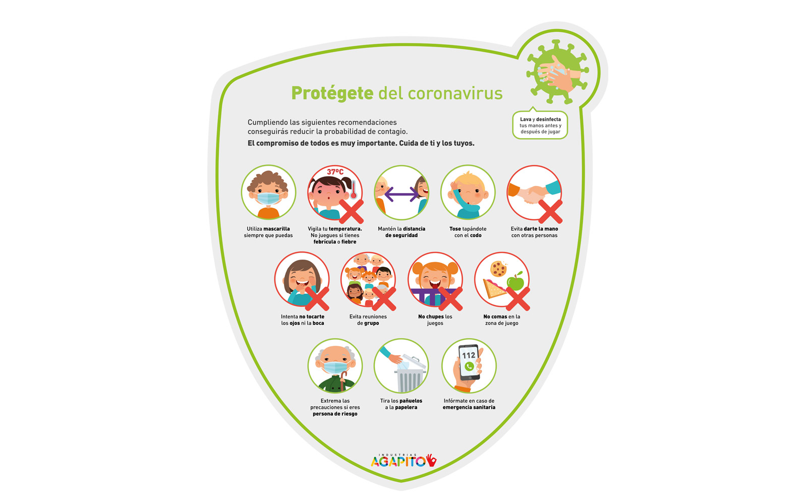 cartel informacion coronavirus para parque infantil