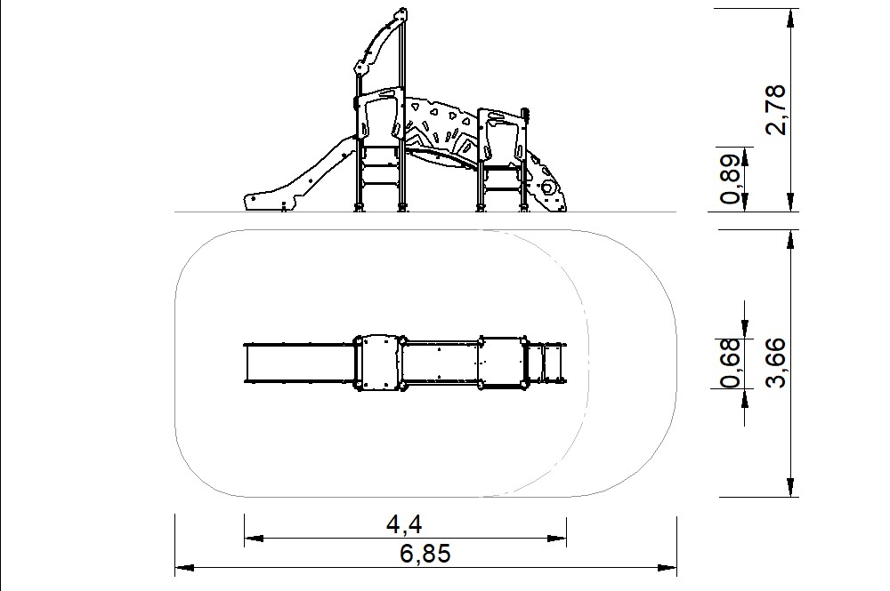 plano estructura de juego para para parques publicos certificada 2d