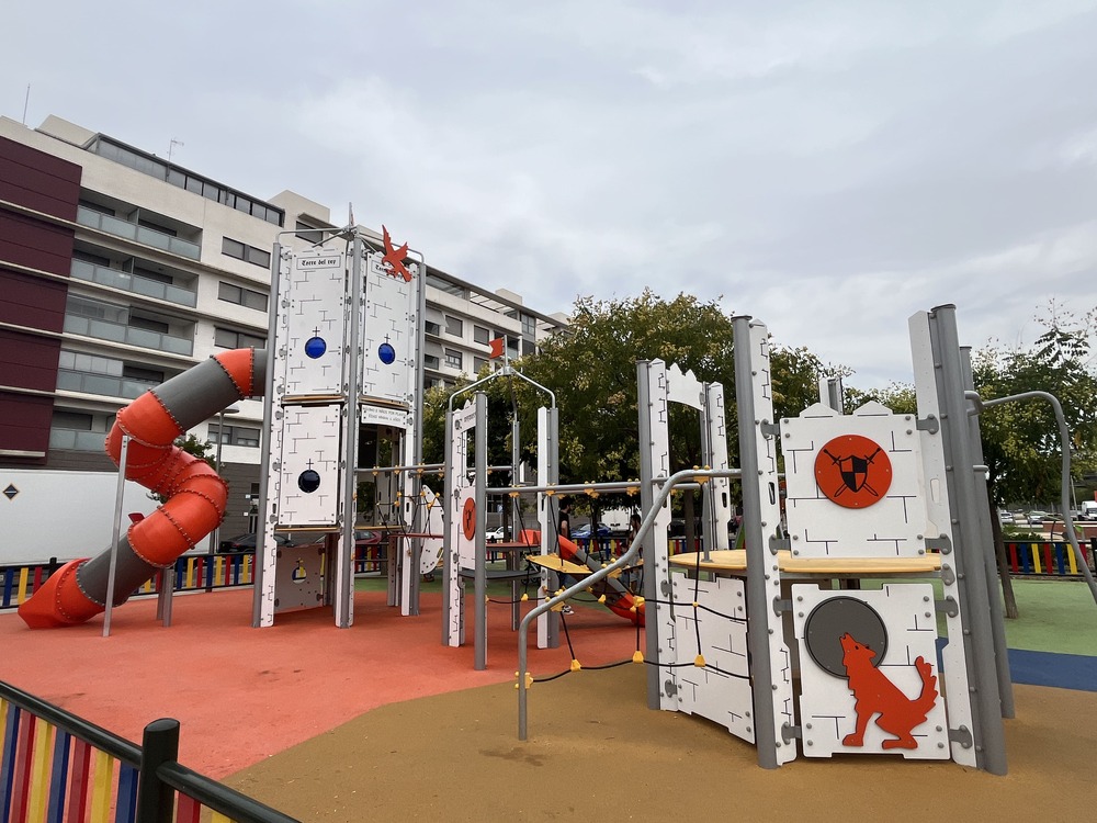 01 multijuego el forti n con tobogan gruta con giro 180 para parques publicos