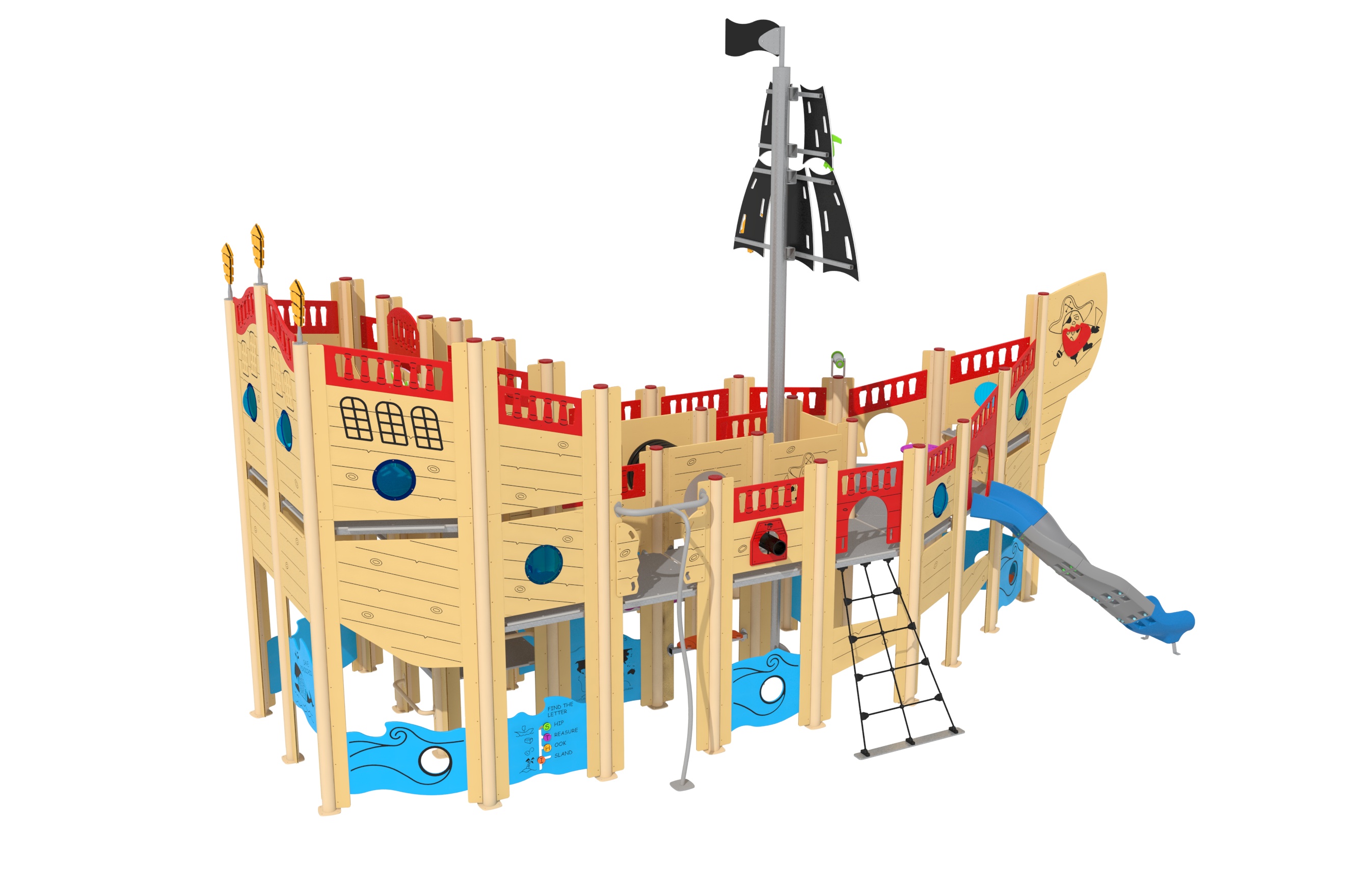 barco pirata infantil para parques infantiles 02 3d