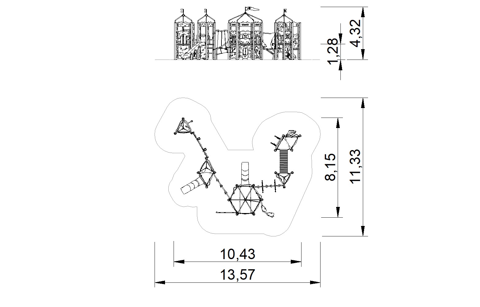 castillo para parques infantiles 2d