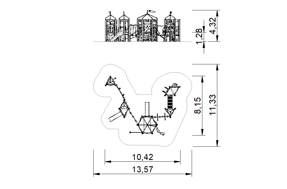 castillo para parques infantiles exterior 2d
