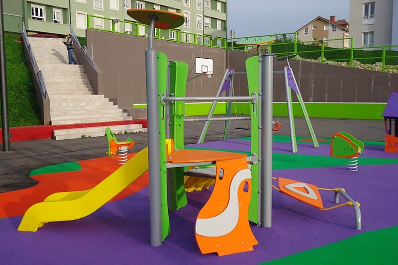 doble torre de juego certificada para parques infantiles