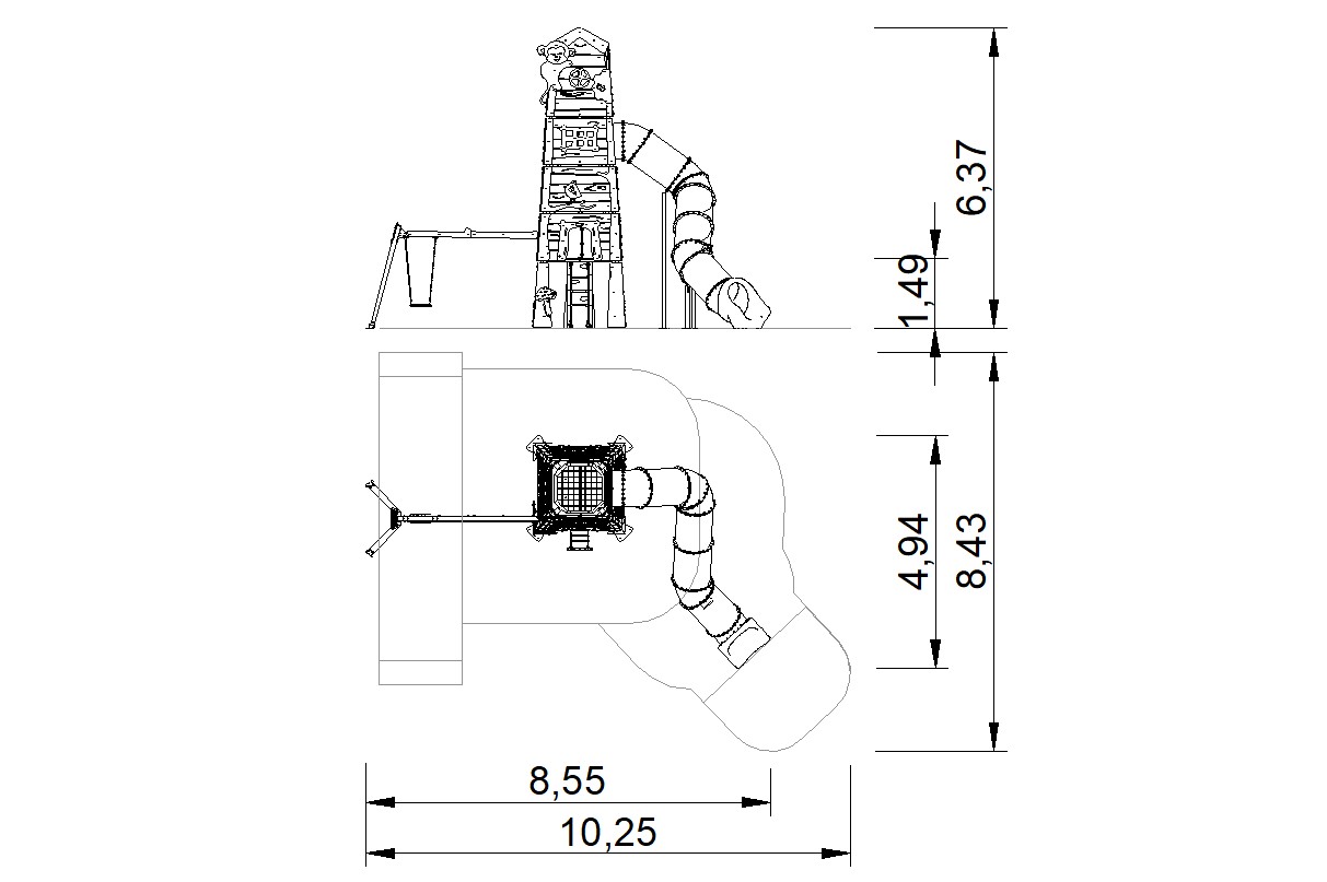 torre multijuego gigante tematica 2d