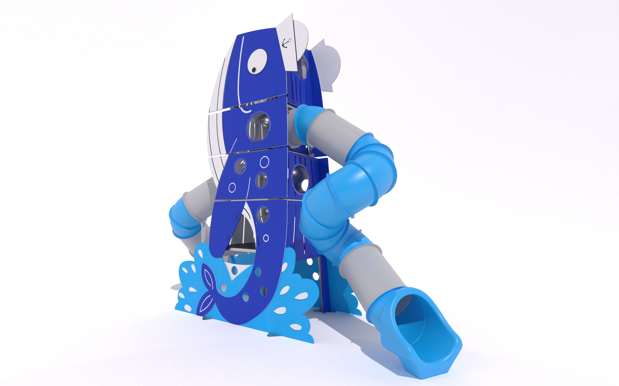 torre multijuego tematica ballena mar 3d