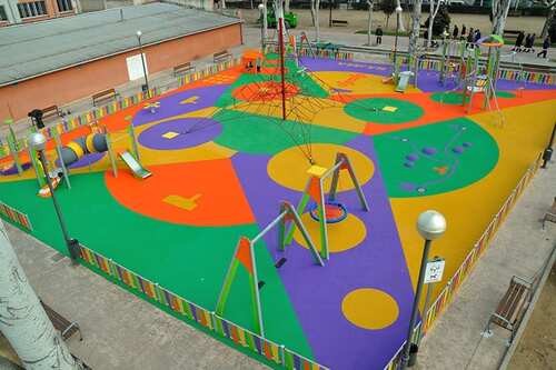 suelo de caucho de colores para parques 1 3d