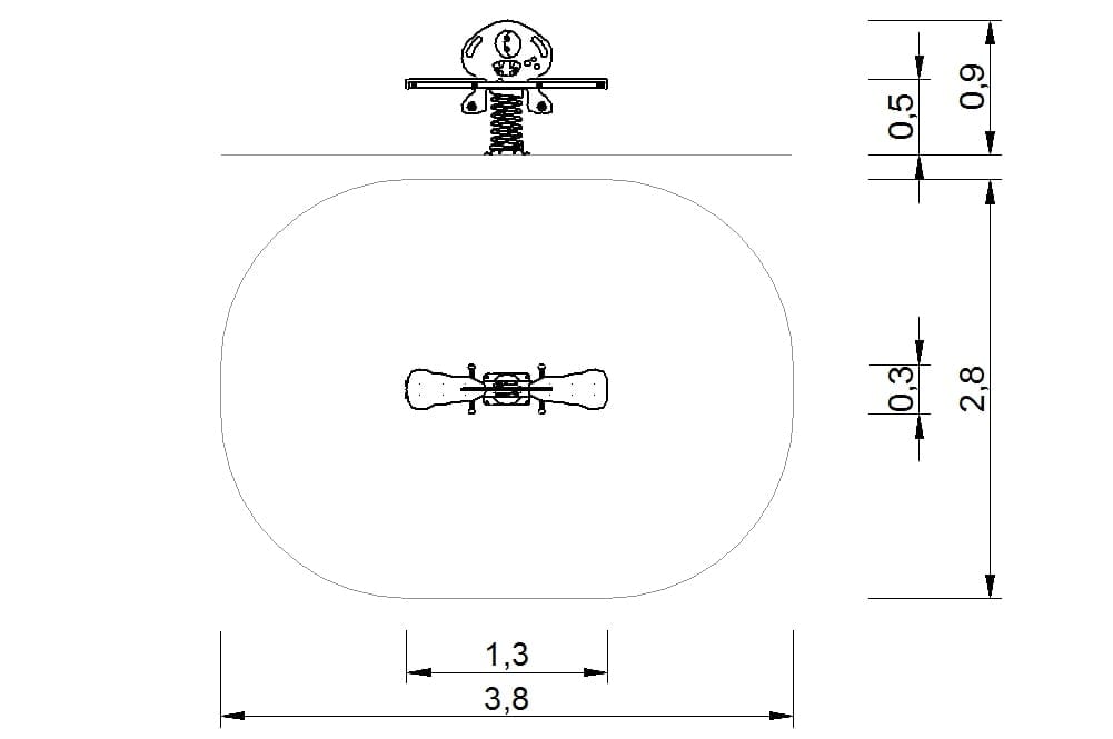 plano muelle balancin doble tematico monster 2d