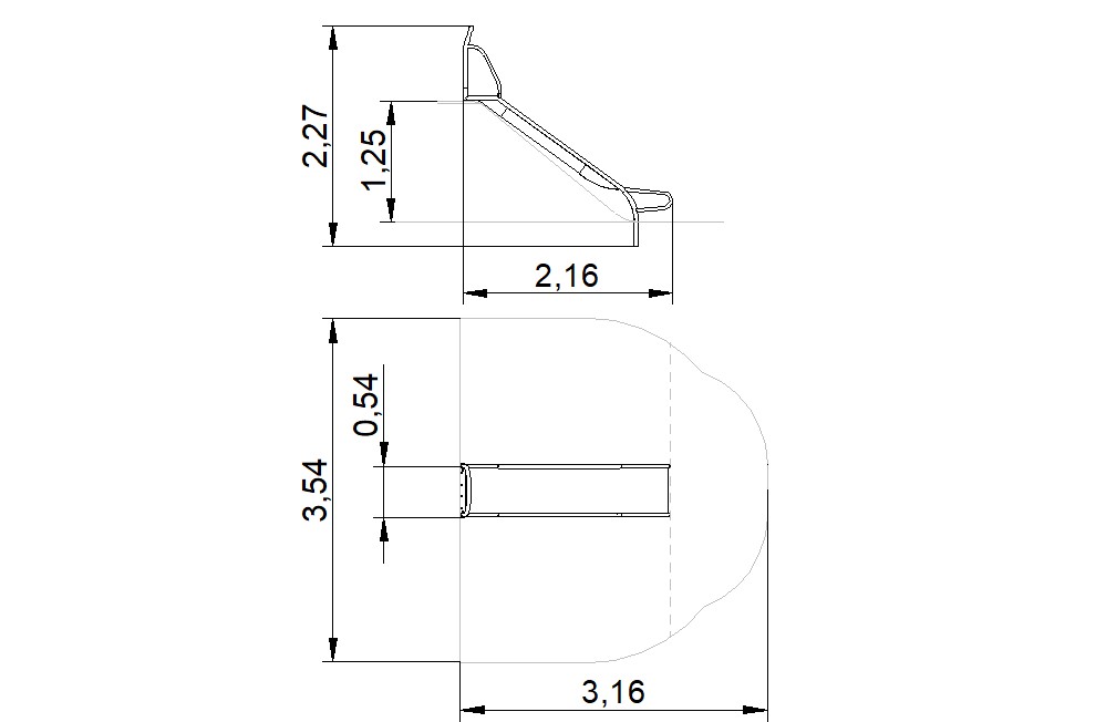tobogan ladera inox 500 1250 areas infantiles 2d