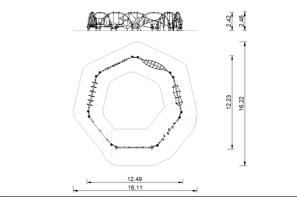 circuito cuerdas arcos heptagono 2d
