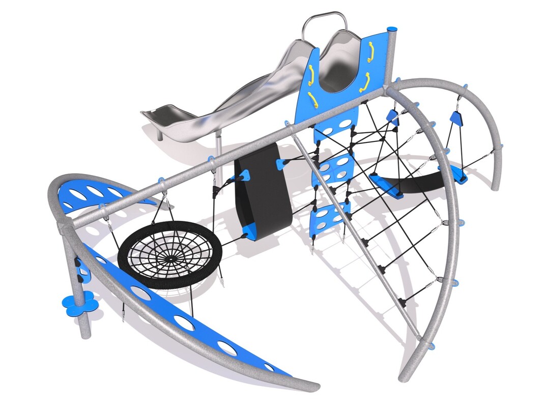 circuito arcos cuerdas gincana aerea deslizante 3d
