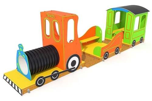 juego tematico tren para parques infantiles 3d