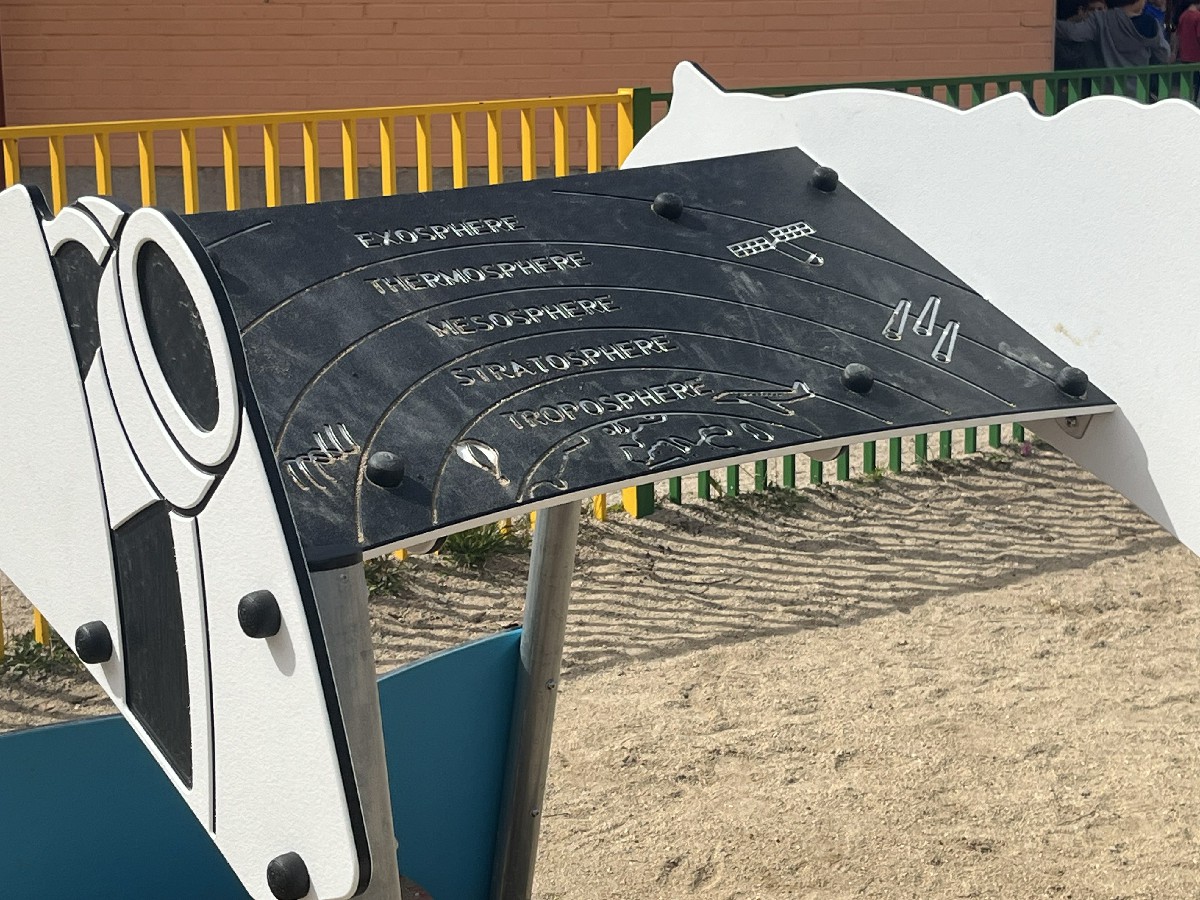 casita con paneles interactivos exterior