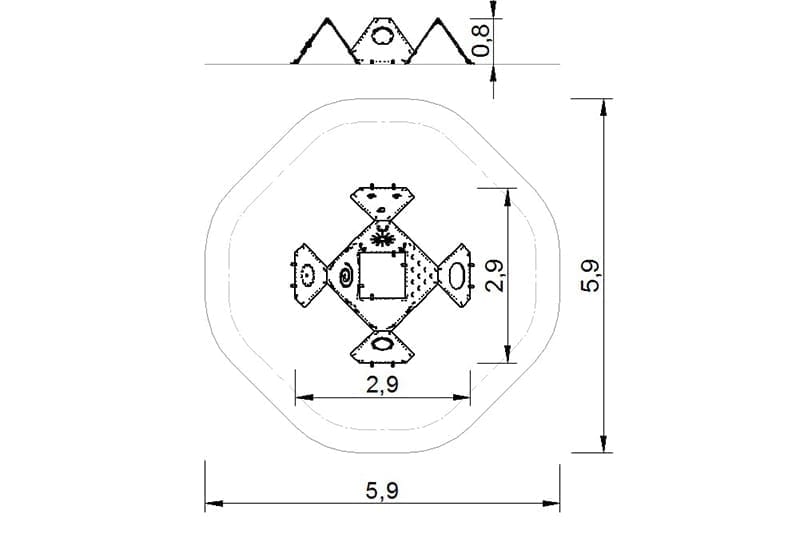 plano juego modular polietileno certificado para parques 2d
