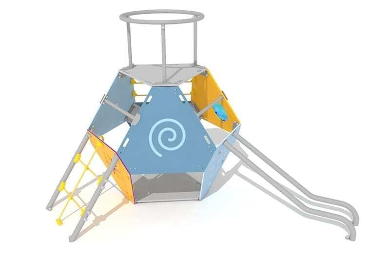 estructura multijuego tobogan barras 3d