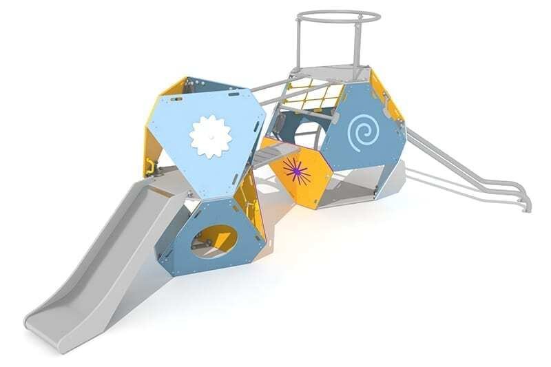 estructura multijuego tobogan puente 3d