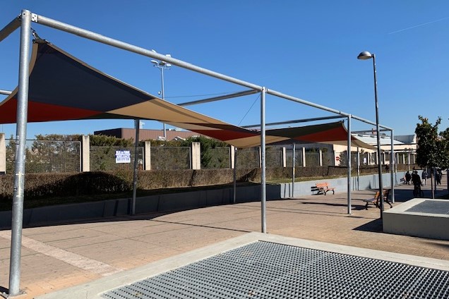 estructura modular para sombra espacios urbano