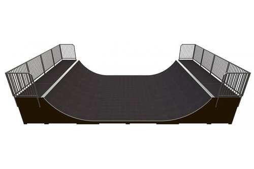 halfpipe certificado exterior skatepark 3d