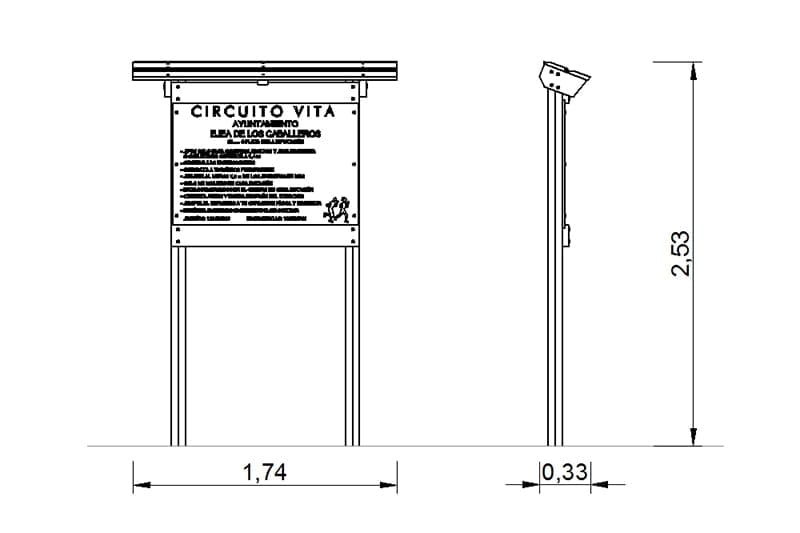 plano cartel informativo circuito deportivo natural 2d