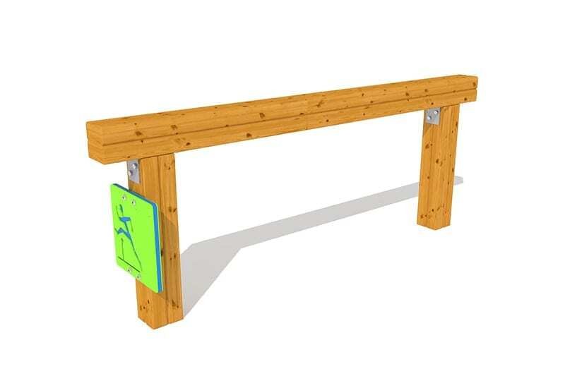 valla salto parque publico madera ambiente natural 3d