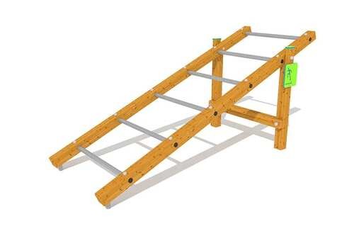 escalera inclinada madera deportiva 3d