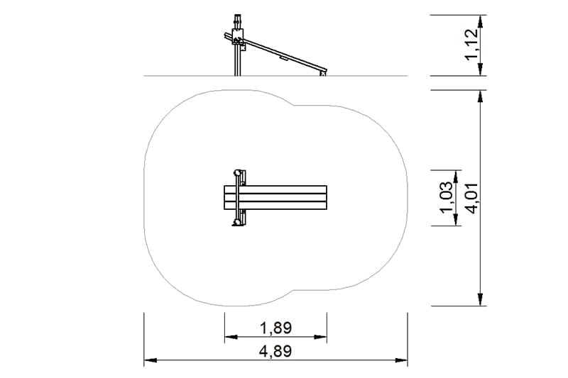 plano banco abdominales homologado madera 2d