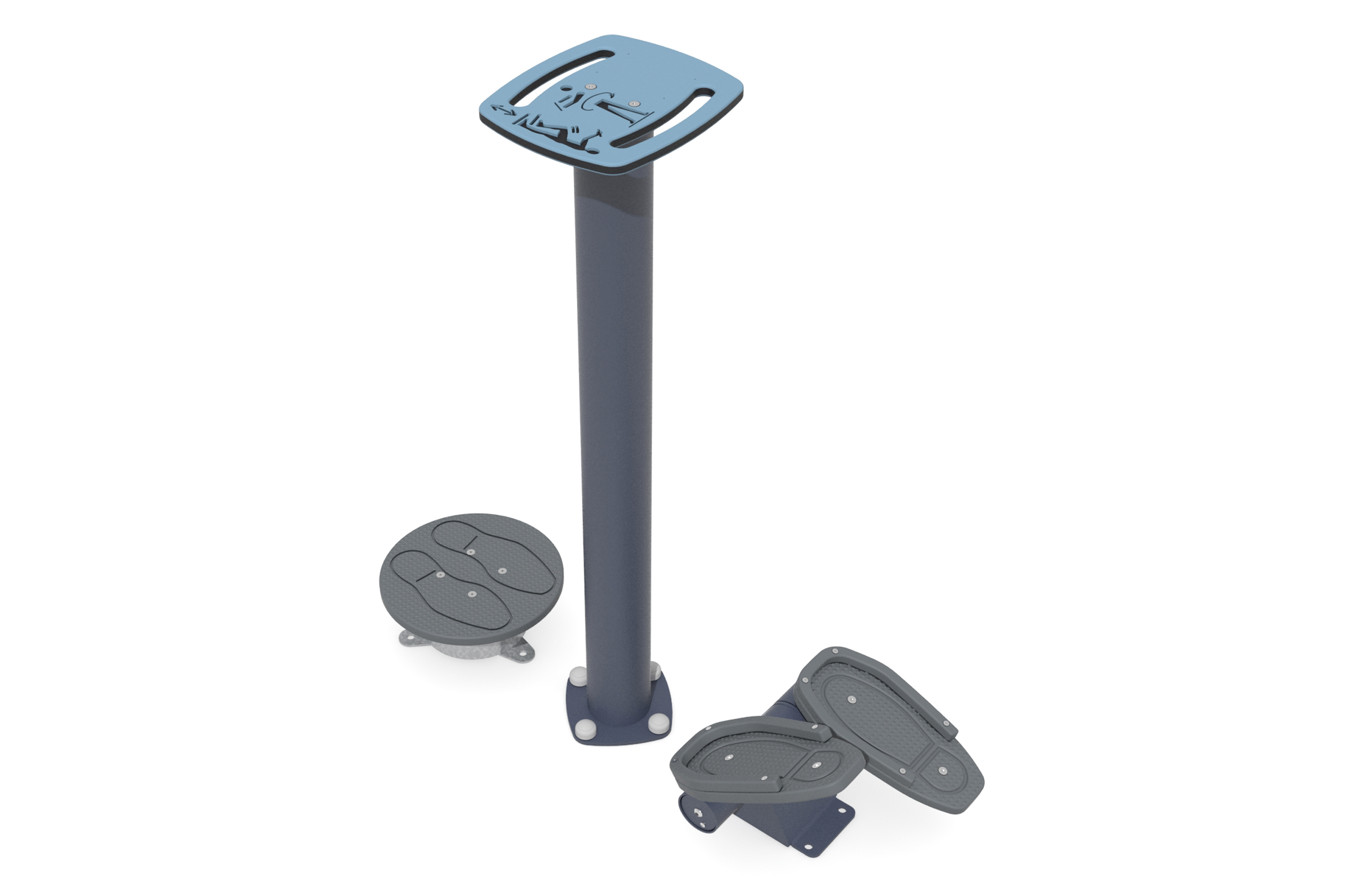 ejercicio de step aerobic en parques publicos 3d